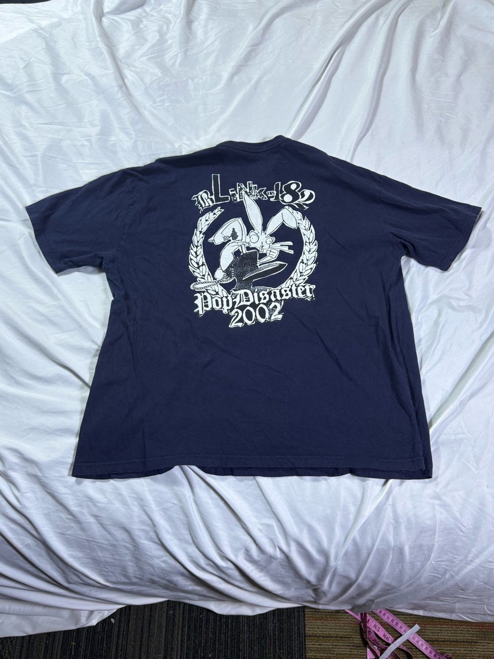 Vintage Blink 182 Tour Navy Graphic Band T-Shirt - Pop Disaster 2002 VTG
